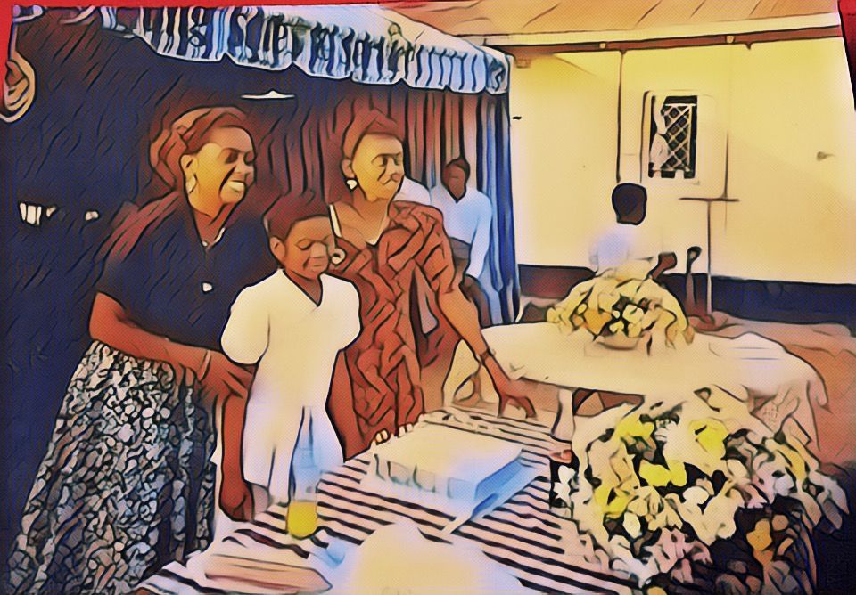Image showing Farisai when a teeneger surrounded by two adult women on a celebration event.